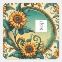 Customisable Sunflowers Logo Packaging Sticker