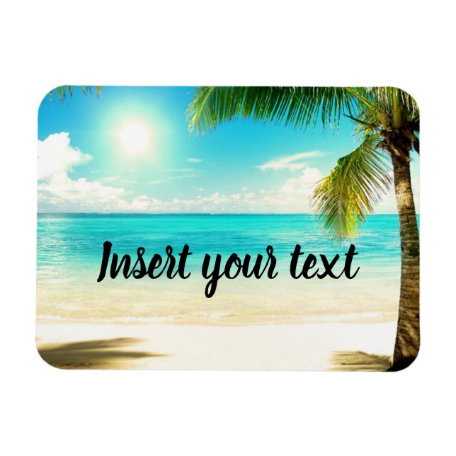 Customisable sunny beach scenery magnet (Horizontal)