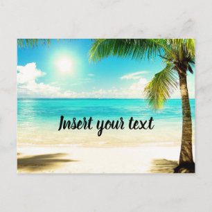 Customisable sunny beach scenery postcard