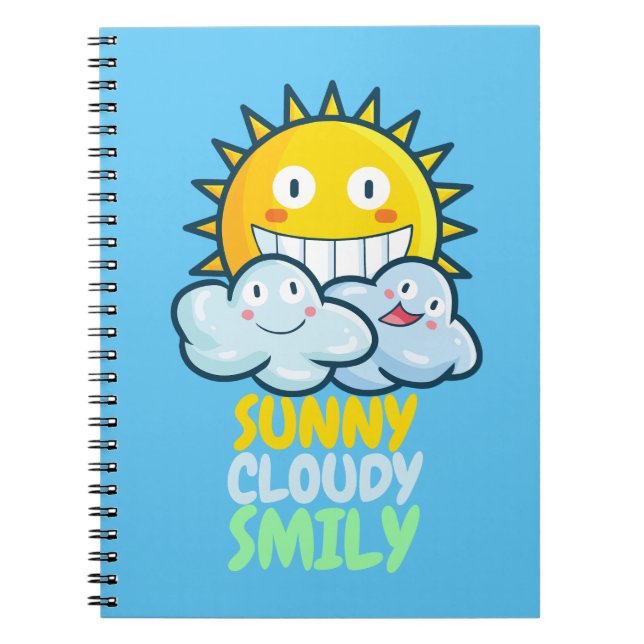 Customisable Sunny Cloudy Smiliy Notebook (Front)