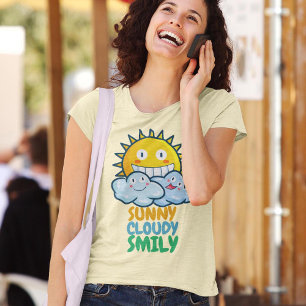 Customisable Sunny Cloudy Smiliy T-Shirt