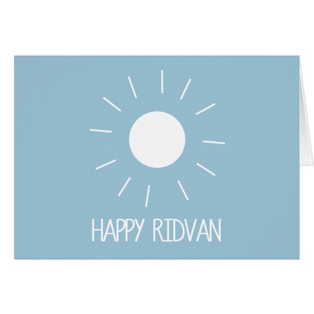 Customisable Sunny Happy Ridvan Baha'i Card (Front Horizontal)