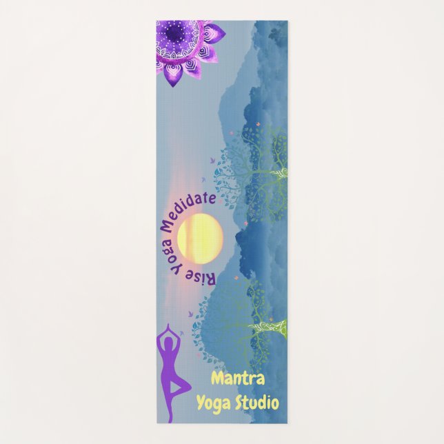 Customisable Sunrise Chakra Yoga Pose Mat (Front)
