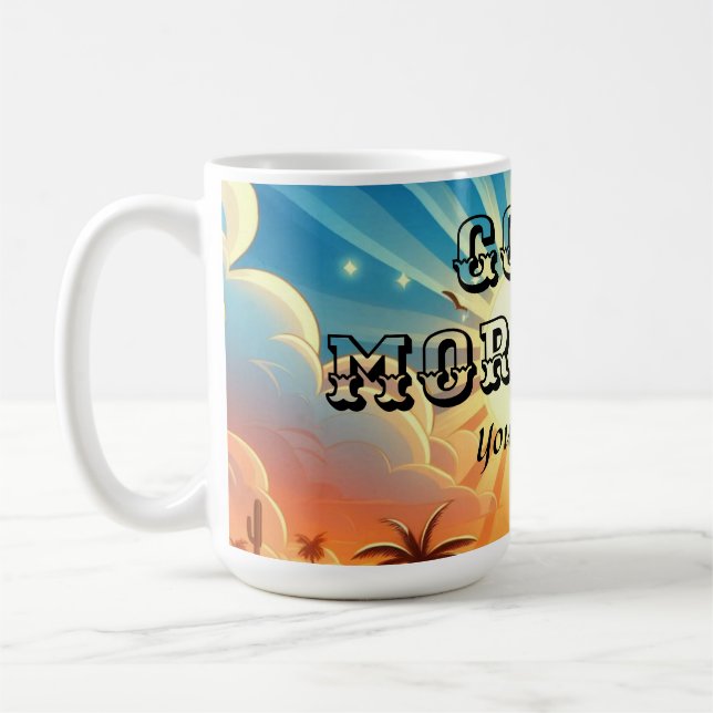 Customisable Sunrise Good Morning  Coffee Mug (Left)