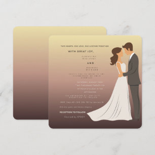 Customisable Sunset Glow Wedding Card