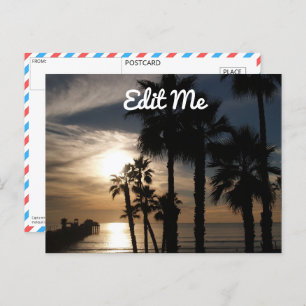 Customisable Sunset Silhouette Postcard