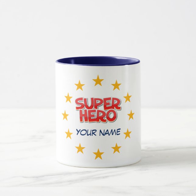 Customisable super hero mug (Center)
