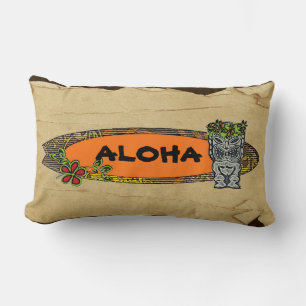 Customisable surfboard tiki decorative pillow