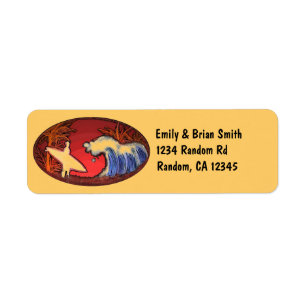 Customisable surfer waves beach address labels