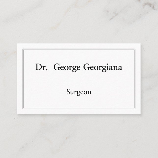 Customisable Surgeon Business Card (Front)