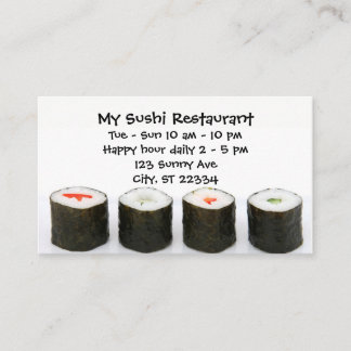 Customisable Sushi Restaurant Business Card