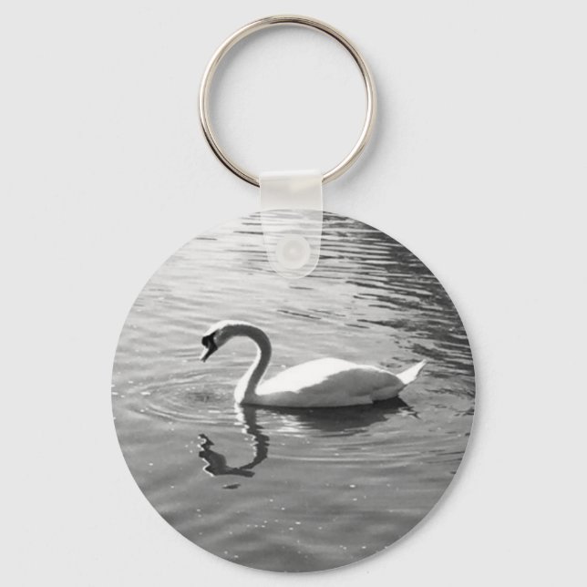 Customisable Swan Reflection Keychain (Front)