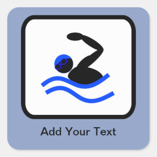Customisable Swimmer Logo Square Sticker