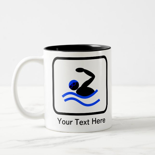 Customisable Swimmer Logo Two-Tone Coffee Mug (Left)