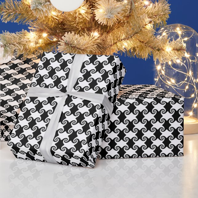 Customisable Swirl Shapes Celtic like Wrapping Paper (Holidays)