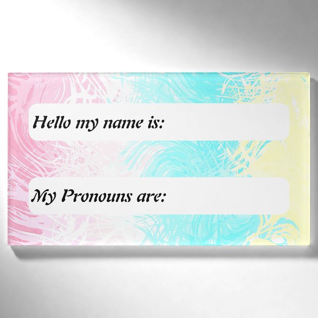 Customisable Swirly Trippy Genderflux  Pride Flag Name Tag (Front)
