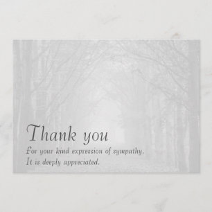 Customisable sympathy thank you card and envelope