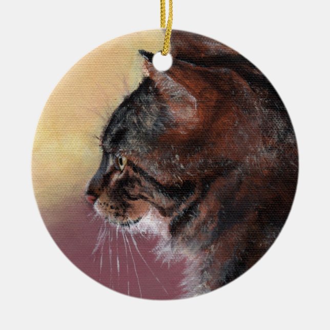 Customisable Tabby Cat Ornament (Front)