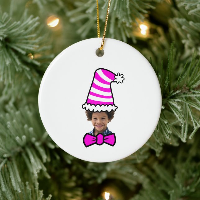 Customisable Tall Hat  Ceramic Ornament (Tree)