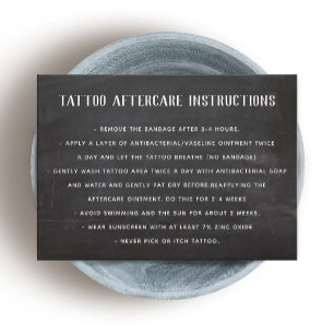 Customisable Tattoo Aftercare Instructions Black Business Card