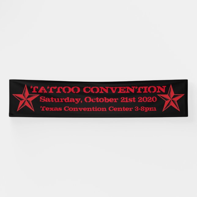 Customisable Tattoo convention black red banner (Horizontal)
