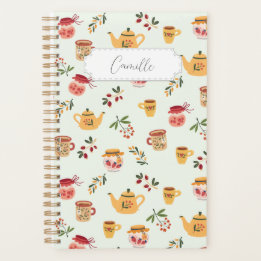 Customisable Tea Time Seamless Pattern Planner
