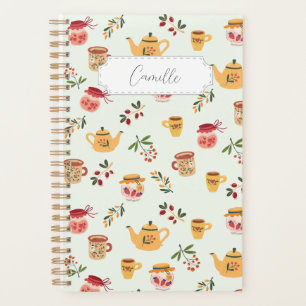 Customisable Tea Time Seamless Pattern Planner