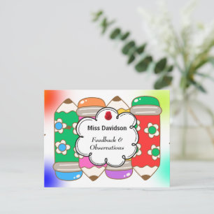 Customisable Teacher Feedback Comment to Student Card