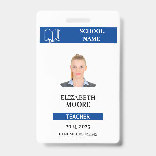 Customisable Teacher & Student ID Card Template Badge