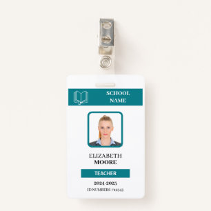 Customisable Teacher & Student ID Card Template ID Badge