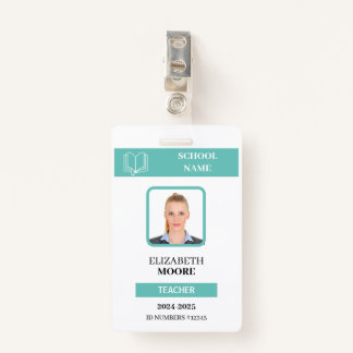 Customisable Teacher & Student ID Card Template ID Badge