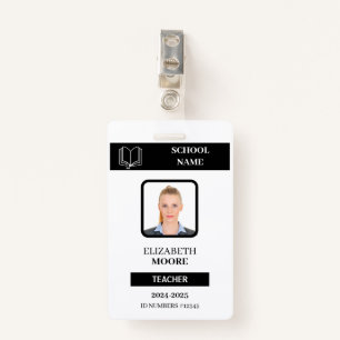 Customisable Teacher & Student ID Card Template ID Badge