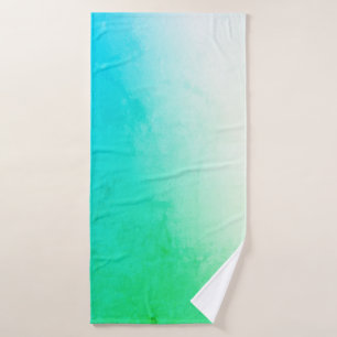 Customisable Teal, White, and Green Gradient Bath Towel Set