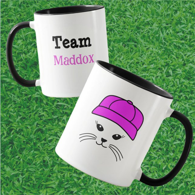 Customisable Team Little Cat Baseball Player Mug (Creator Uploaded)