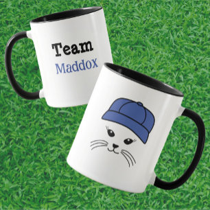 Customisable Team Little Cat Baseball Player Mug