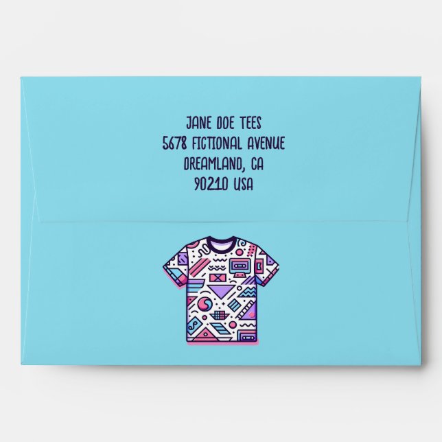 Customisable Tee Shirt Seller Shop Envelopes (Back (Top Flap))