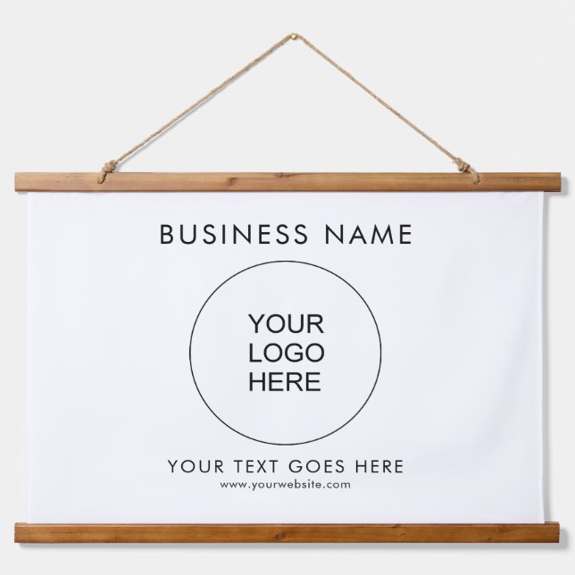 Customisable Template Add Your Business Logo Text Hanging Tapestry (Front)