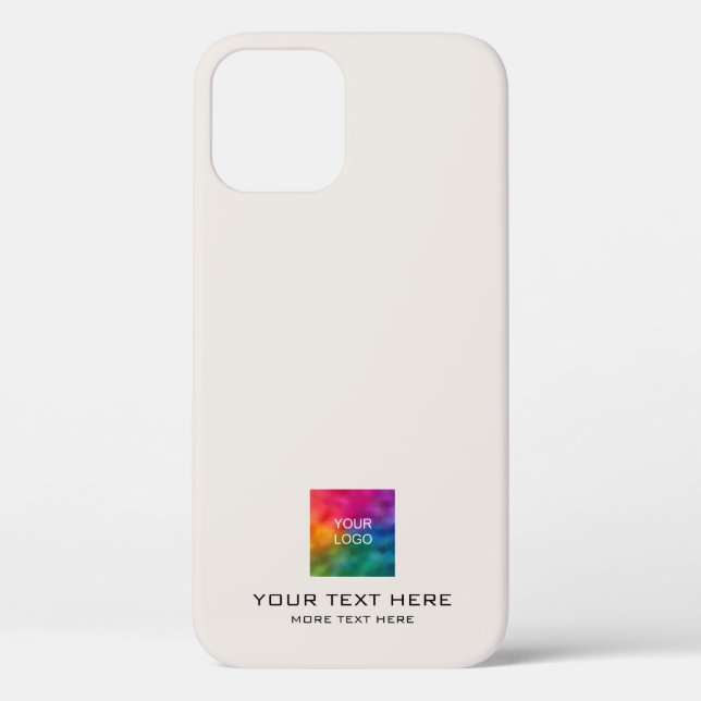 Customisable Template Business Logo Elegant Beige Case-Mate iPhone Case (Back)