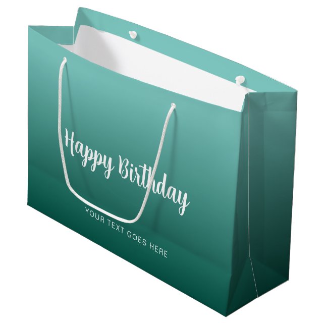 Customisable Template Handwritten Happy Birthday Large Gift Bag (Front Angled)