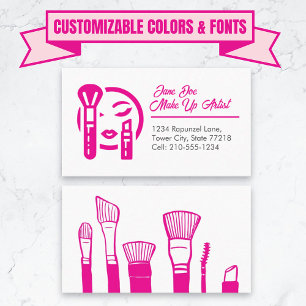 Customisable Template Make Up Artist Business Card
