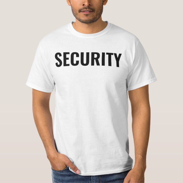 Customisable Template Mens Security Staff Value T-Shirt (Front)