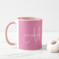 Customisable Template Names Initial Monogram Pink
