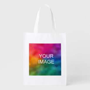 Customisable Template Upload Add Image Logo Photo Reusable Grocery Bag