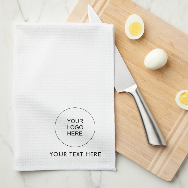 Customisable Template Your Business Logo Text Tea Towel (Quarter Fold)