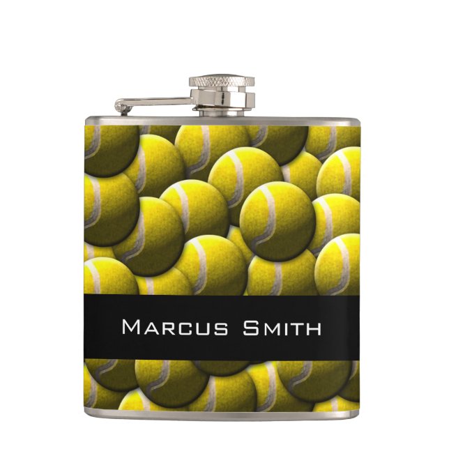 Customisable tennis ball pattern flask (Front)