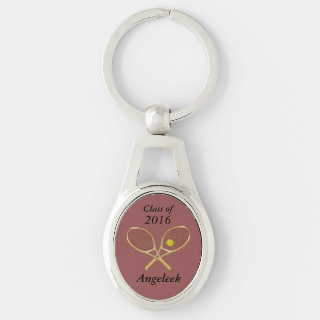 Customisable Tennis Keychains, Your Colours, Text Key Ring (Front)