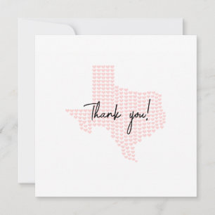 Customisable Texas Hearts Wedding Thank You Card