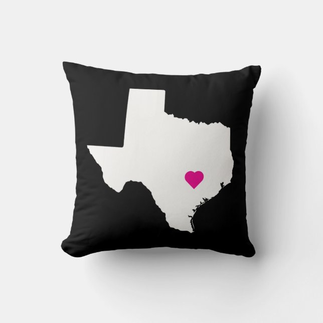 Customisable Texas State Love Reversible Pillow (Front)