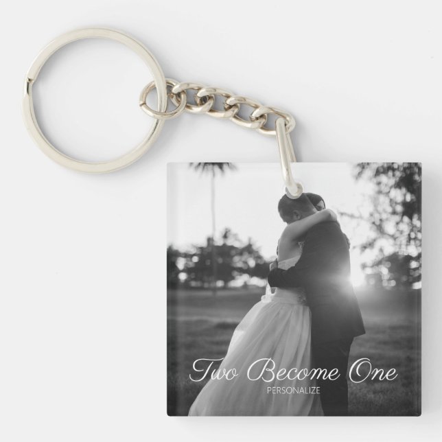 Customisable Text Acrylic Wedding Keychain (Front)