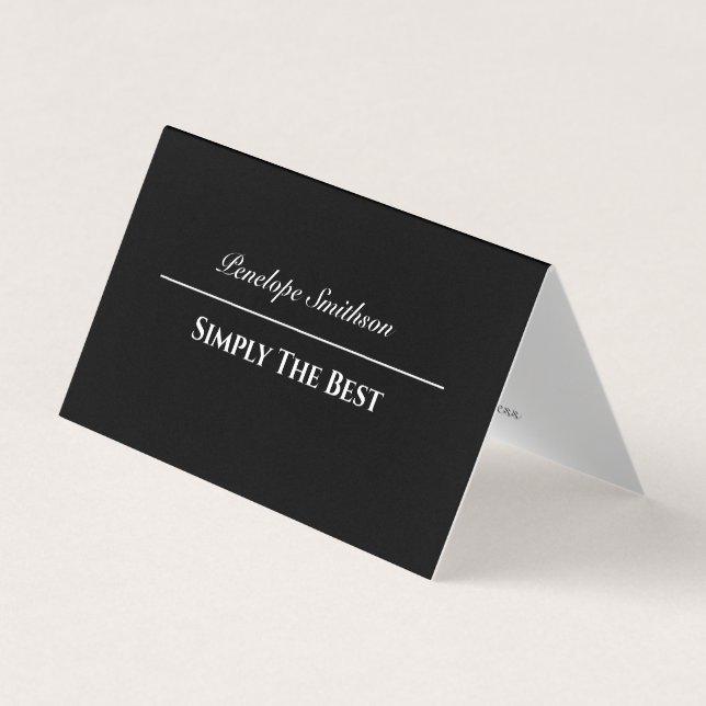 Customisable Text and Colours Basic Black and Whit Business Card (Front)